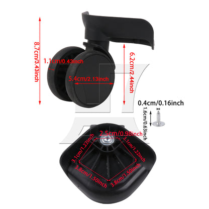 BQLZR 1 Pair Suitcase Wheels for Luggage Parts 360 Degree Swivel 3.43 Inches 603FT