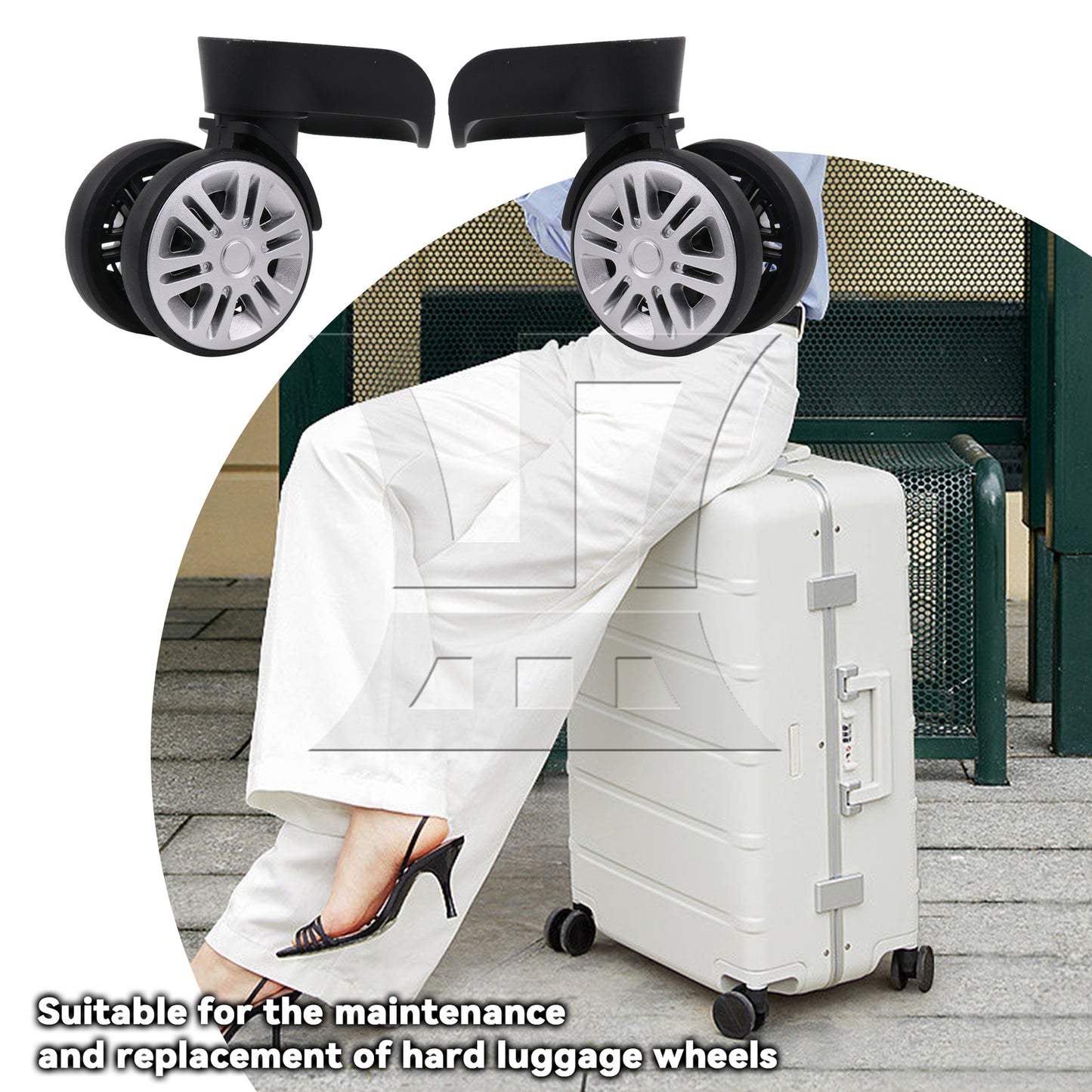 BQLZR 1 Pair Luggage Suitcase Wheels Rollers 360 Degree Rotate 3.27 Inch T-603 Black