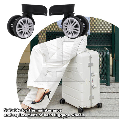 BQLZR 1 Pair Luggage Suitcase Wheels Rollers 360 Degree Rotate 3.27 Inch T-603 Black