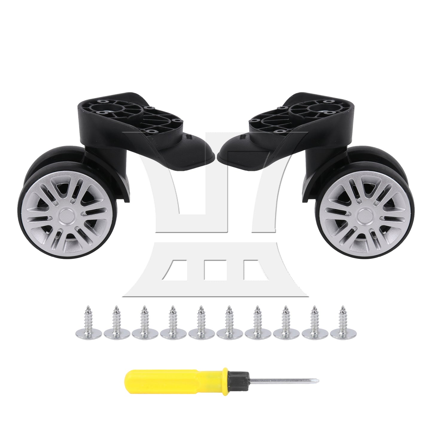 BQLZR 1 Pair Luggage Suitcase Wheels Rollers 360 Degree Rotate 3.27 Inch T-603 Black