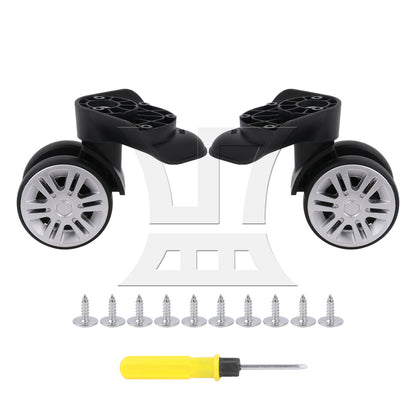 BQLZR 1 Pair Luggage Suitcase Wheels Rollers 360 Degree Rotate 3.27 Inch T-603 Black