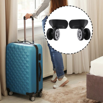 BQLZR 1 Pair Suitcase Repair Parts Wheel 360 Degree Swivel Roller 3.7" 603D Black