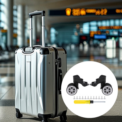BQLZR 1 Pair Suitcase Repair Parts Wheel 360 Degree Swivel Roller 3.7" 603D Black