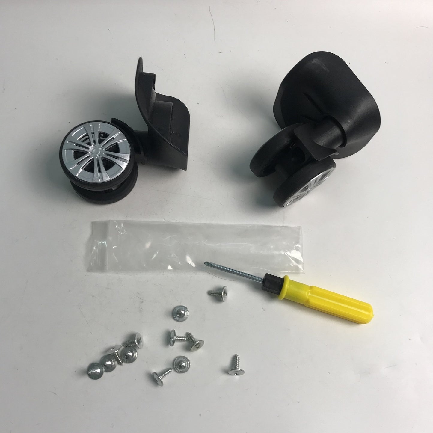 BQLZR 1 Pair Suitcase Repair Parts Wheel 360 Degree Swivel Roller 3.7" 603D Black