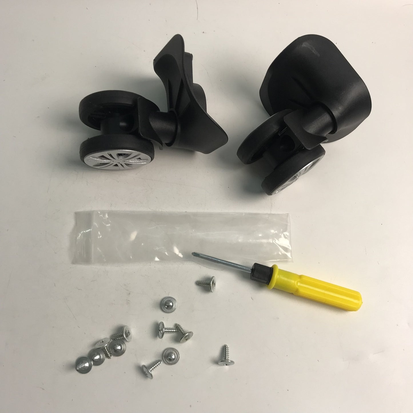 BQLZR 1 Pair Suitcase Repair Parts Wheel 360 Degree Swivel Roller 3.7" 603D Black