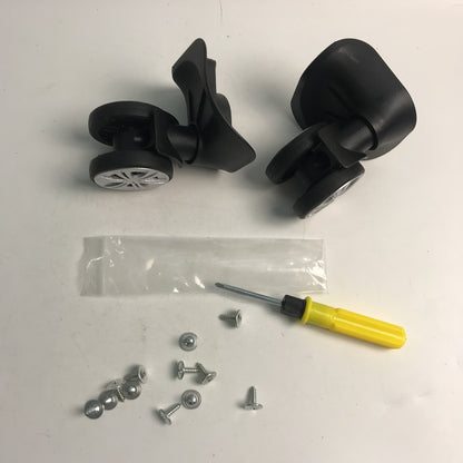BQLZR 1 Pair Suitcase Repair Parts Wheel 360 Degree Swivel Roller 3.7" 603D Black