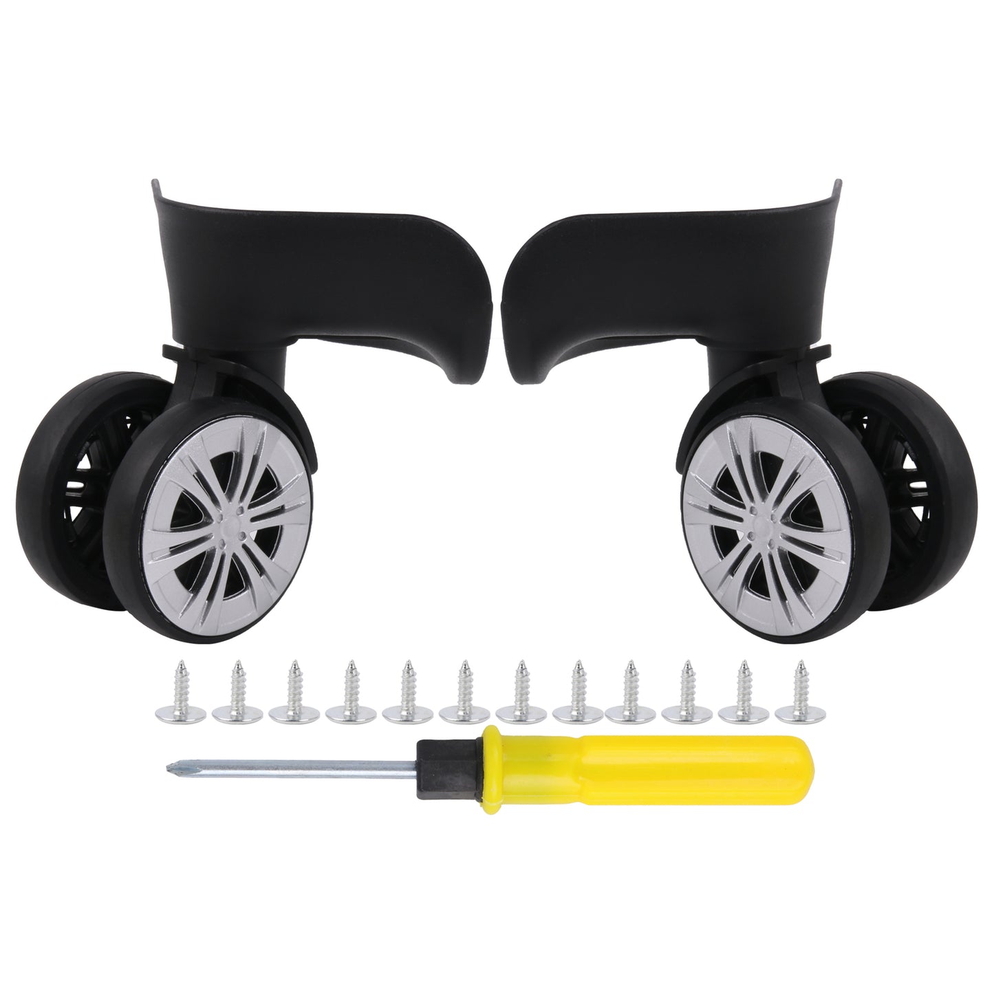 BQLZR 1 Pair Suitcase Repair Parts Wheel 360 Degree Swivel Roller 3.7" 603D Black