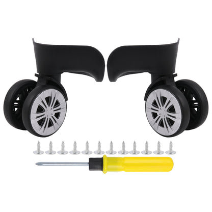 BQLZR 1 Pair Suitcase Repair Parts Wheel 360 Degree Swivel Roller 3.7" 603D Black