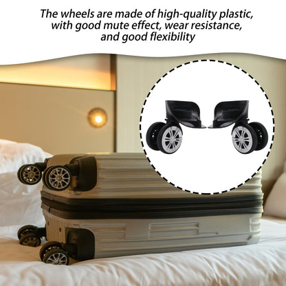 BQLZR 1 Pair Suitcase Repair Parts Wheel 360 Degree Swivel Roller 3.7" 603D Black