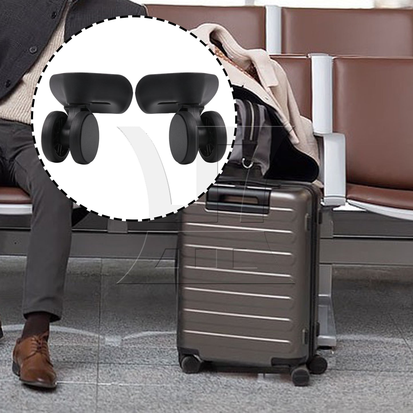 BQLZR 1 Pair Luggage Part Suitcase Wheels for Travel 360 Degree 3.78 Inch 603 Black