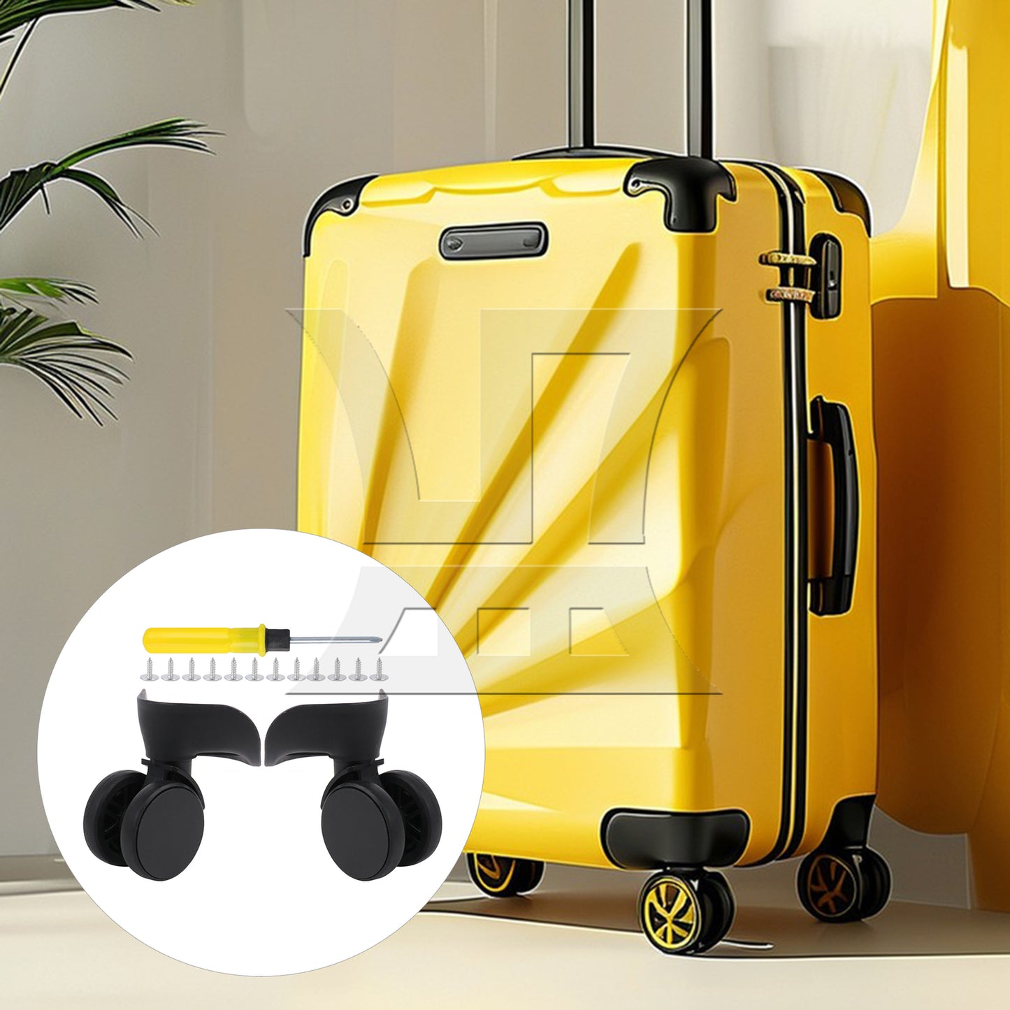 BQLZR 1 Pair Luggage Part Suitcase Wheels for Travel 360 Degree 3.78 Inch 603 Black