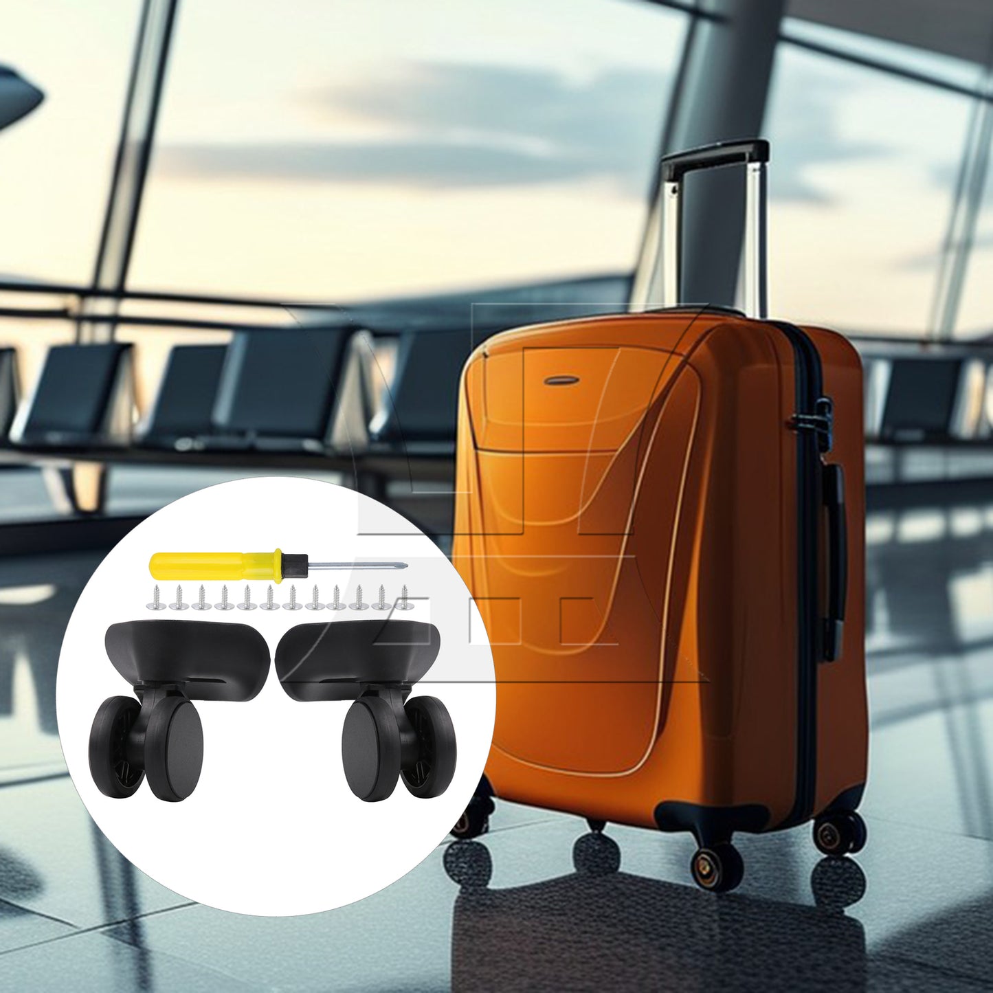 BQLZR 1 Pair Luggage Part Suitcase Wheels for Travel 360 Degree 3.78 Inch 603 Black