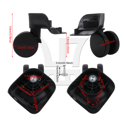 BQLZR 1 Pair Luggage Part Suitcase Wheels for Travel 360 Degree 3.78 Inch 603 Black