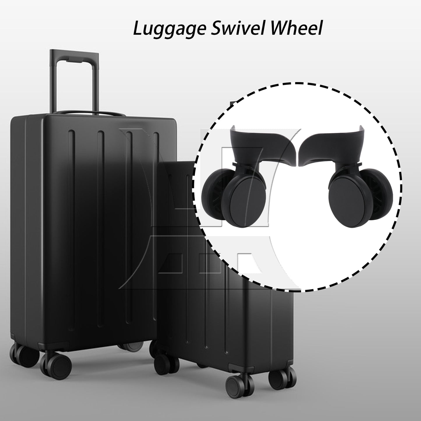 BQLZR 1 Pair Luggage Part Suitcase Wheels for Travel 360 Degree 3.78 Inch 603 Black