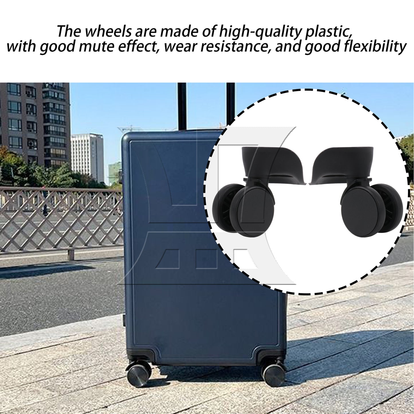 BQLZR 1 Pair Luggage Part Suitcase Wheels for Travel 360 Degree 3.78 Inch 603 Black