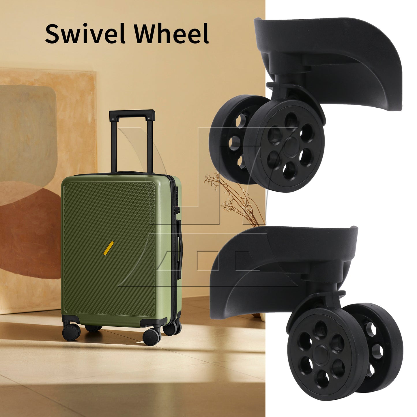 BQLZR 1 Pair Luggage Suitcase Wheels Casters Replacement for TZX-5 360 Degree 3.62"