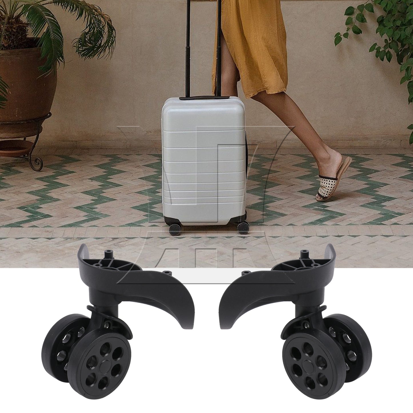 BQLZR 1 Pair Luggage Suitcase Wheels Casters Replacement for TZX-5 360 Degree 3.62"