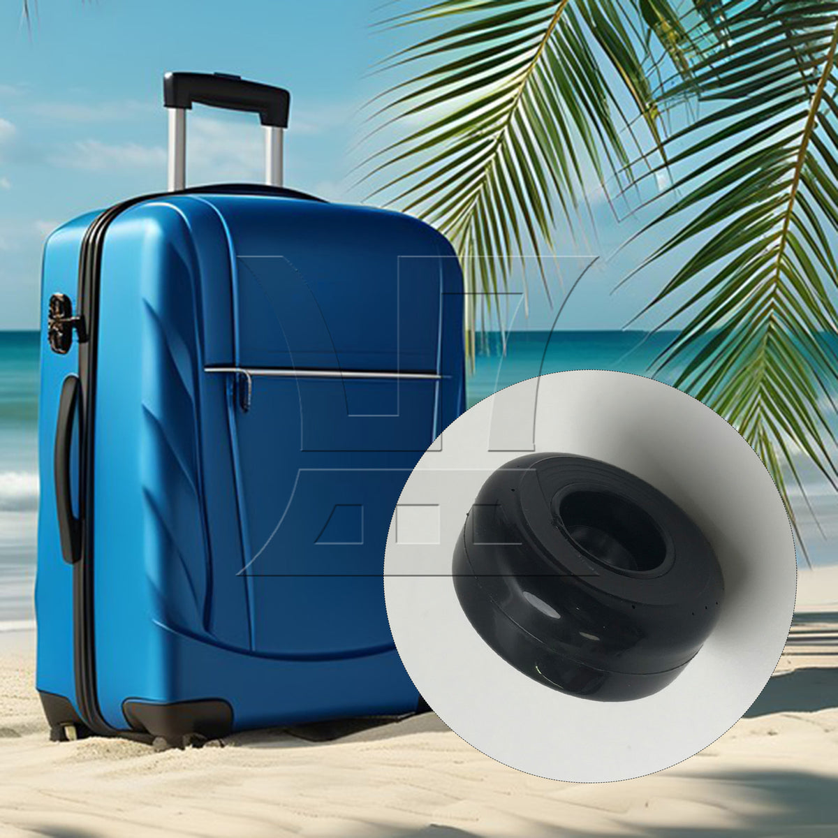 BQLZR 2Pieces Luggage Suitcase Wheel Roller 1.57" Diameter x 0.71" Thickness Black