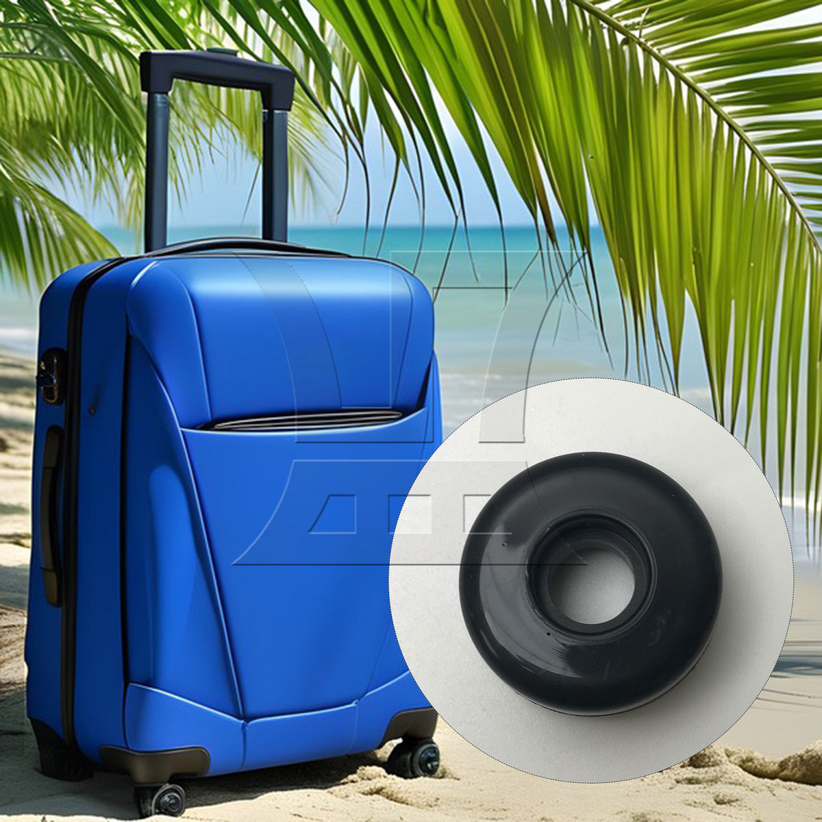 BQLZR 2Pieces Luggage Suitcase Wheel Roller 1.57" Diameter x 0.71" Thickness Black