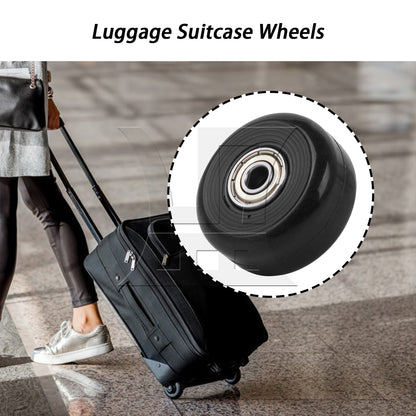 BQLZR 2Pieces Luggage Suitcase Wheel Roller 1.57" Diameter x 0.71" Thickness Black