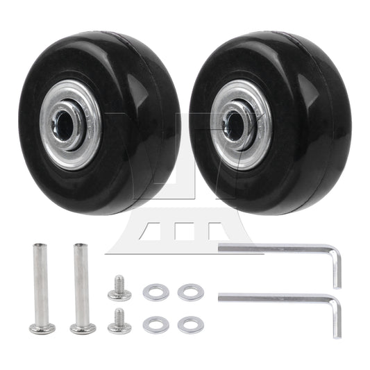 BQLZR 2Pieces Black Luggage Suitcase Wheels 1.77" Dia x 0.71" T with Mount Screws