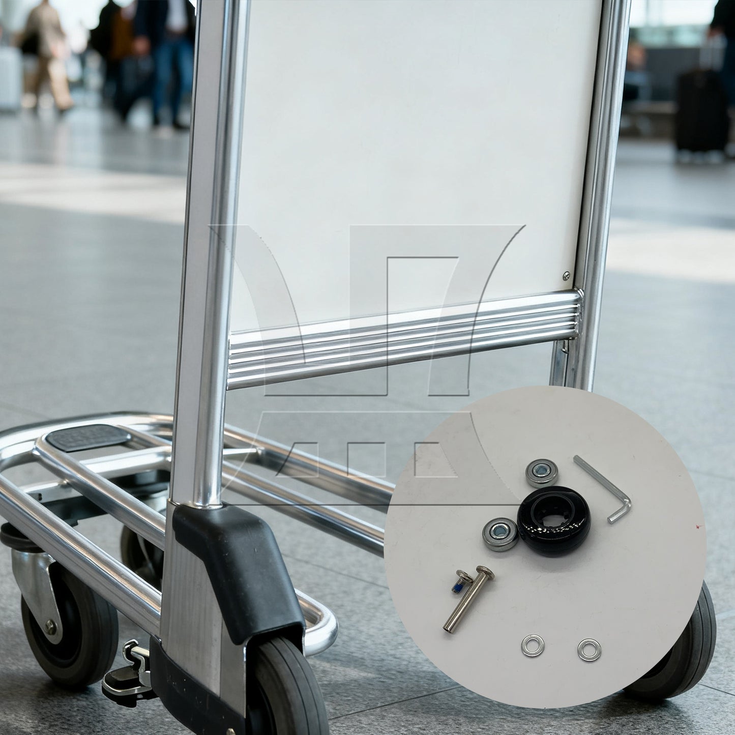 BQLZR 2Pieces Black Luggage Suitcase Wheels 1.77" Dia x 0.71" T with Mount Screws