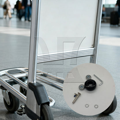 BQLZR 2Pieces Black Luggage Suitcase Wheels 1.77" Dia x 0.71" T with Mount Screws