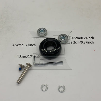 BQLZR 2Pieces Black Luggage Suitcase Wheels 1.77" Dia x 0.71" T with Mount Screws