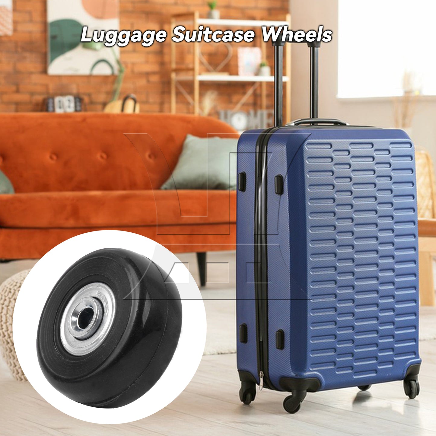 BQLZR 2Pieces Black Luggage Suitcase Wheels 1.77" Dia x 0.71" T with Mount Screws