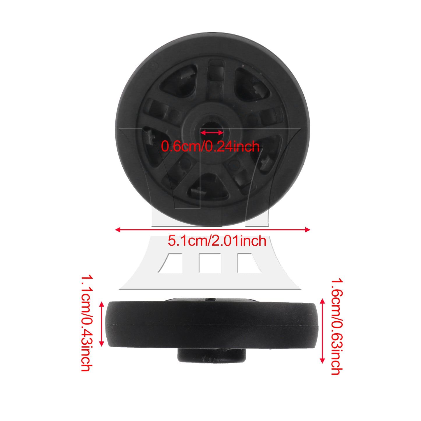 BQLZR 2Pieces Luggage Wheel 2.01"x0.43" Repair Hardware Replacement for Fj-51-11#