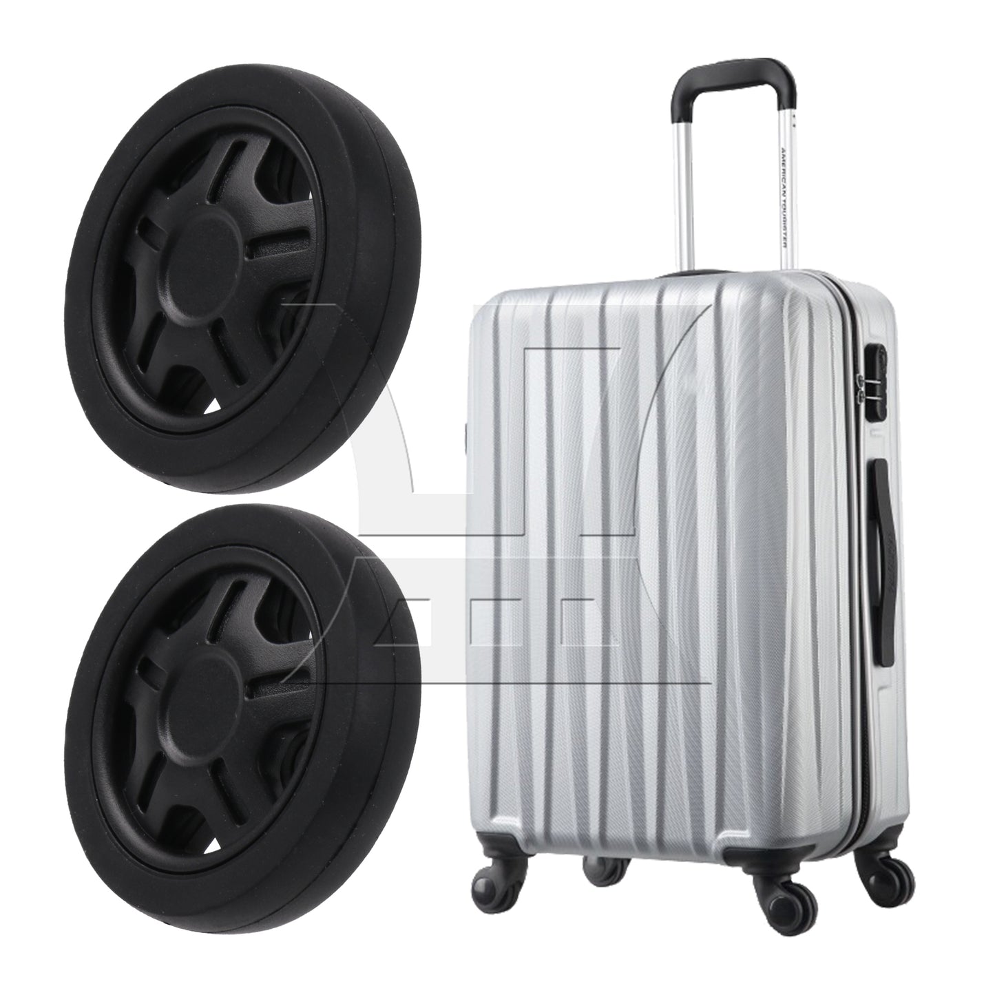 BQLZR 2Pieces Luggage Wheel 2.01"x0.43" Repair Hardware Replacement for Fj-51-11#