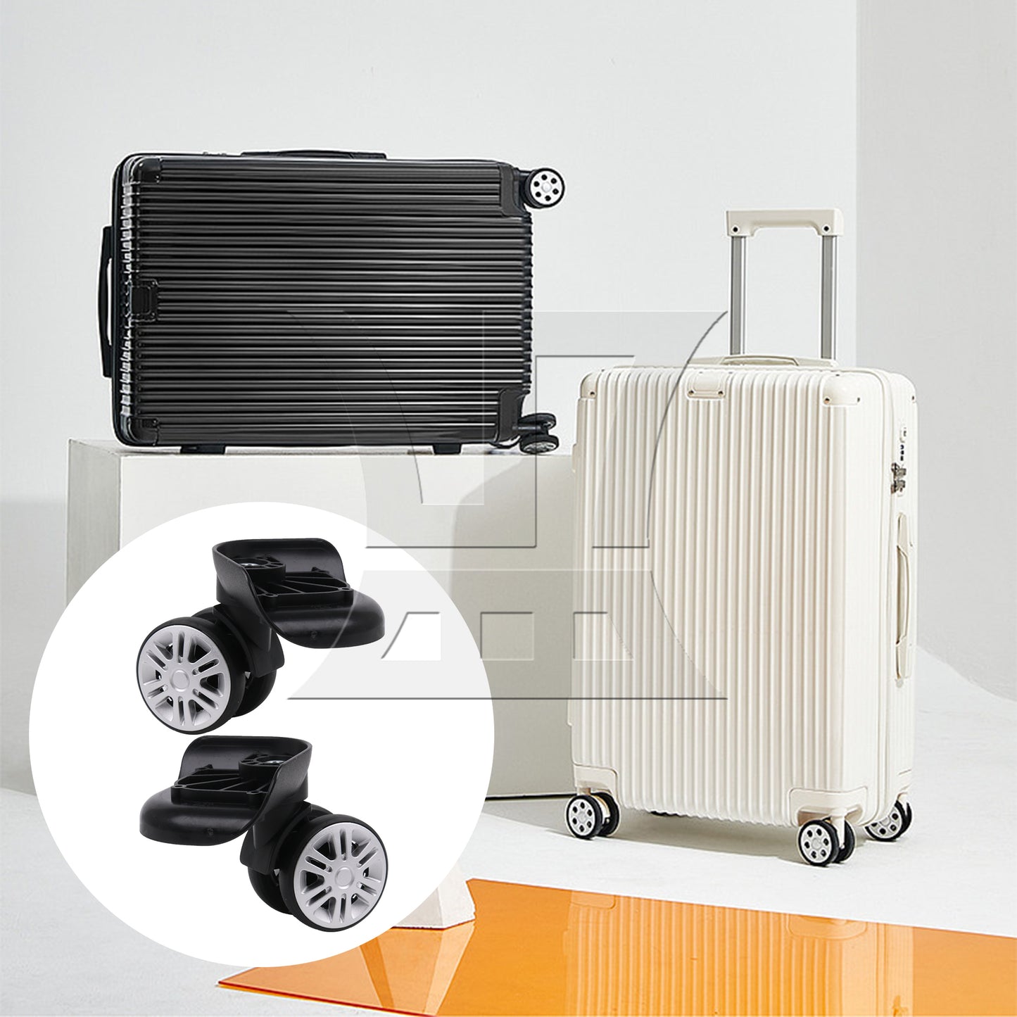 BQLZR 1 Pair Luggage Part Suitcase Wheels Rollers 360 Degree Rotate 3.46 Inch 603T