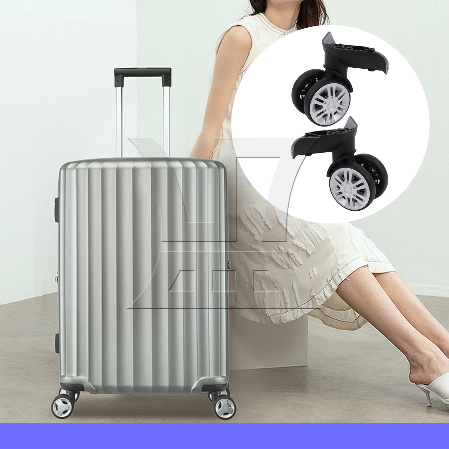 BQLZR 1 Pair Luggage Part Suitcase Wheels Rollers 360 Degree Rotate 3.46 Inch 603T
