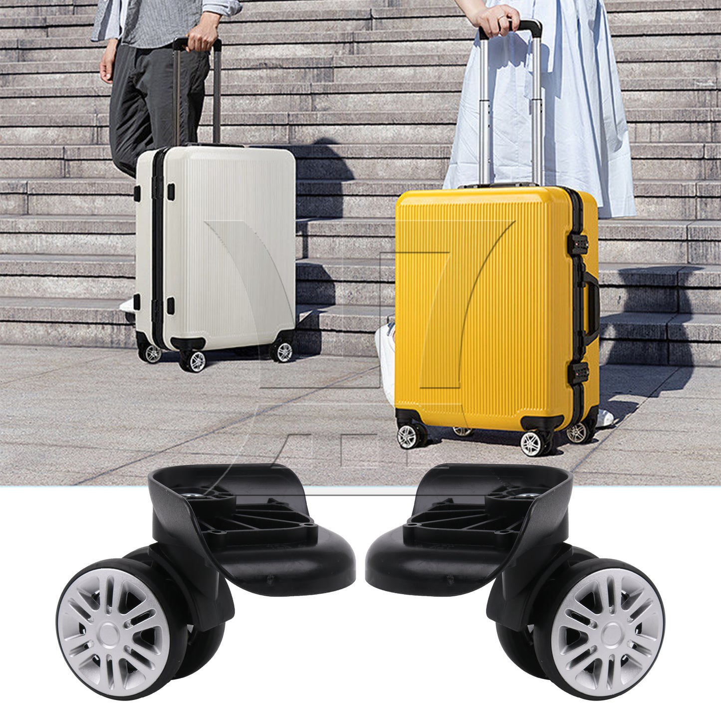 BQLZR 1 Pair Luggage Part Suitcase Wheels Rollers 360 Degree Rotate 3.46 Inch 603T