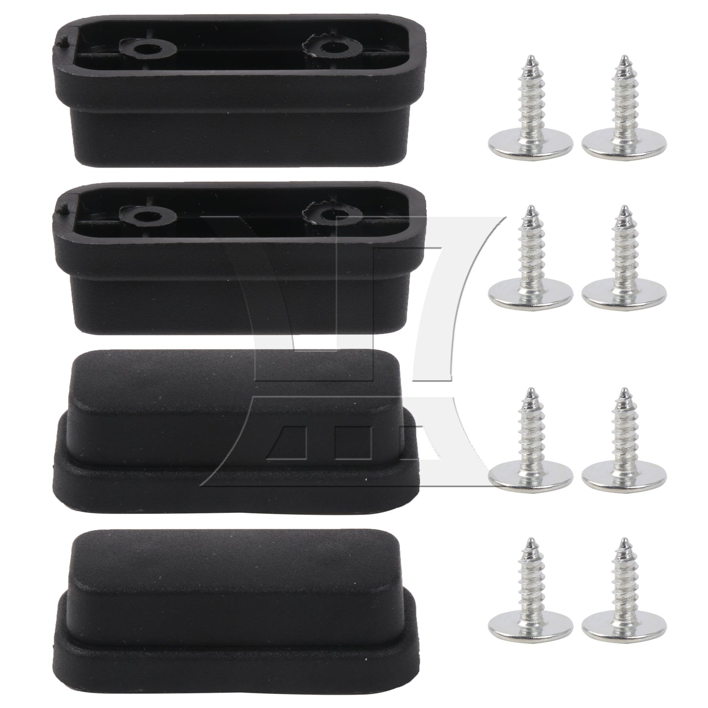 BQLZR 4 Pieces Luggage Bracket Side Feet Black with 8pcs Screws for Repalcement Part