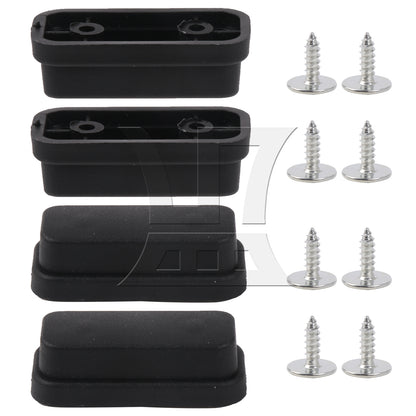 BQLZR 4 Pieces Luggage Bracket Side Feet Black with 8pcs Screws for Repalcement Part