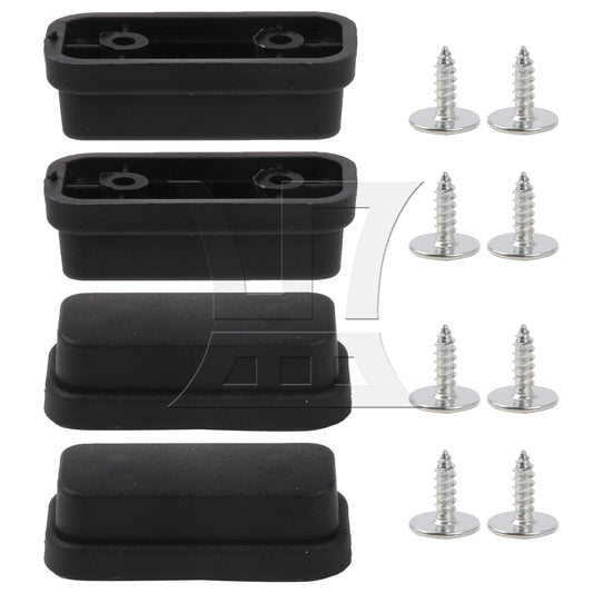BQLZR 4 Pieces Luggage Bracket Side Feet Black with 8pcs Screws for Repalcement Part