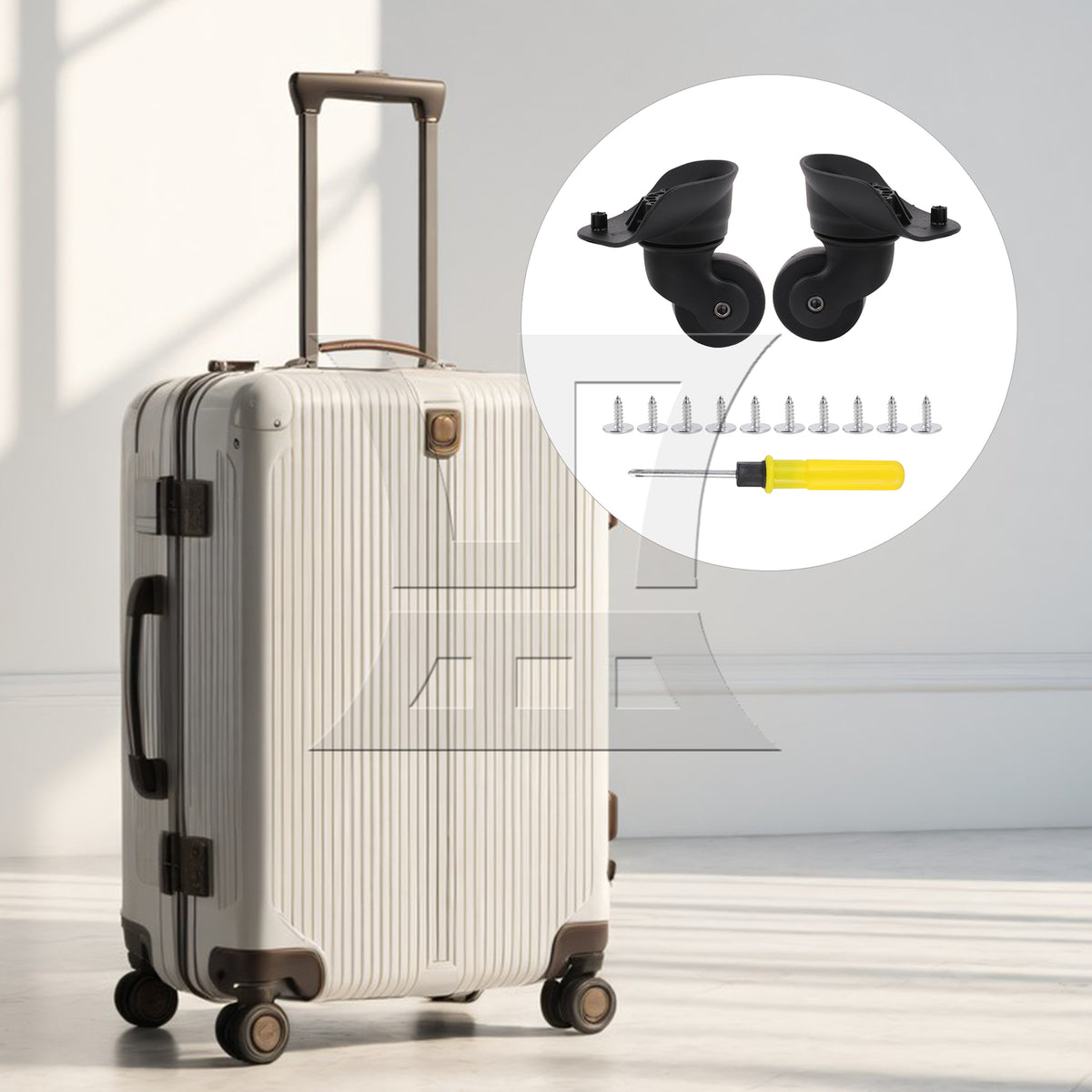 BQLZR 2 Pieces 3.62" Height Replacement Luggage Wheels Plastic Rollers W185 Black