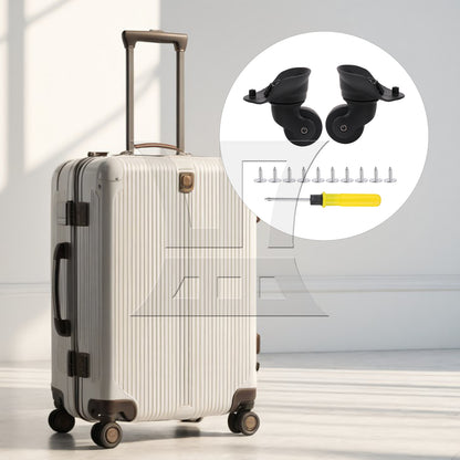 BQLZR 2 Pieces 3.62" Height Replacement Luggage Wheels Plastic Rollers W185 Black