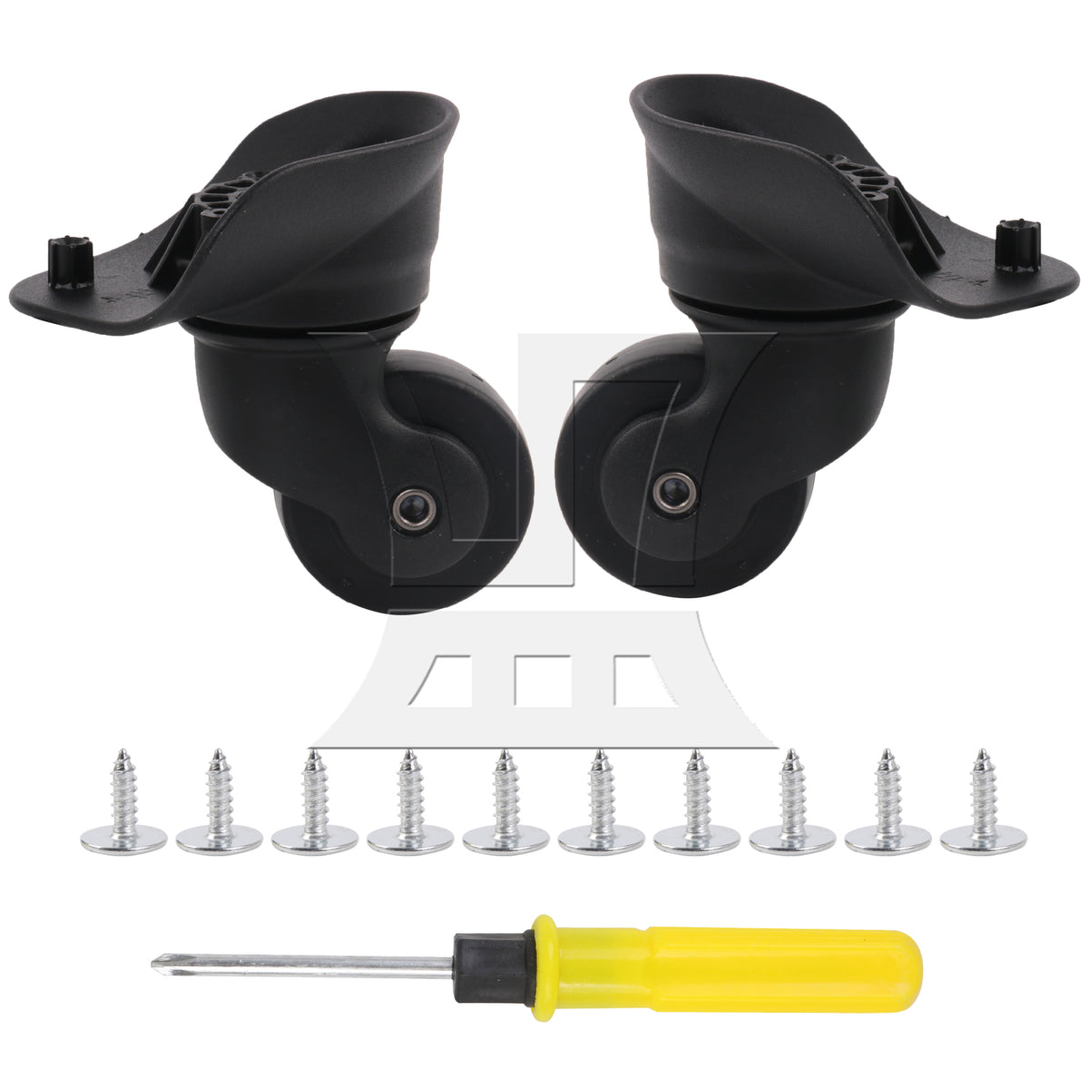 BQLZR 2 Pieces 3.62" Height Replacement Luggage Wheels Plastic Rollers W185 Black