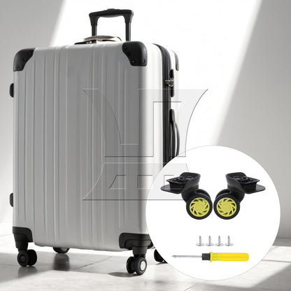 BQLZR 2 Pieces Replacement Luggage Wheel Plastic Roller 3.31" W208 Black w/ Screws