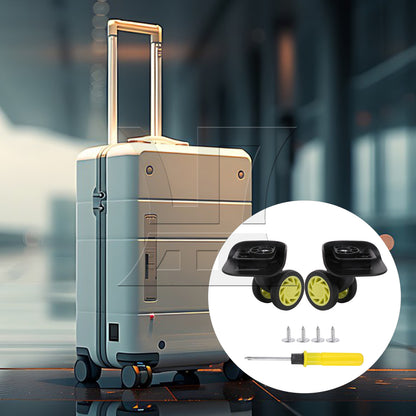 BQLZR 2 Pieces Replacement Luggage Wheel Plastic Roller 3.31" W208 Black w/ Screws