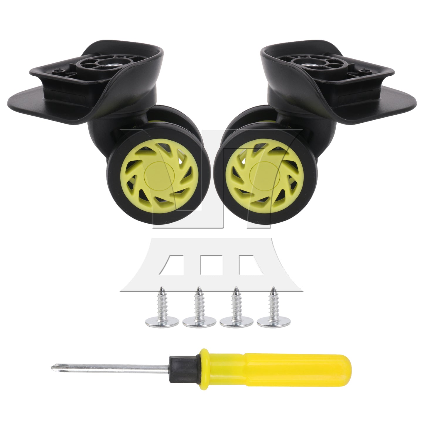 BQLZR 2 Pieces Replacement Luggage Wheel Plastic Roller 3.31" W208 Black w/ Screws