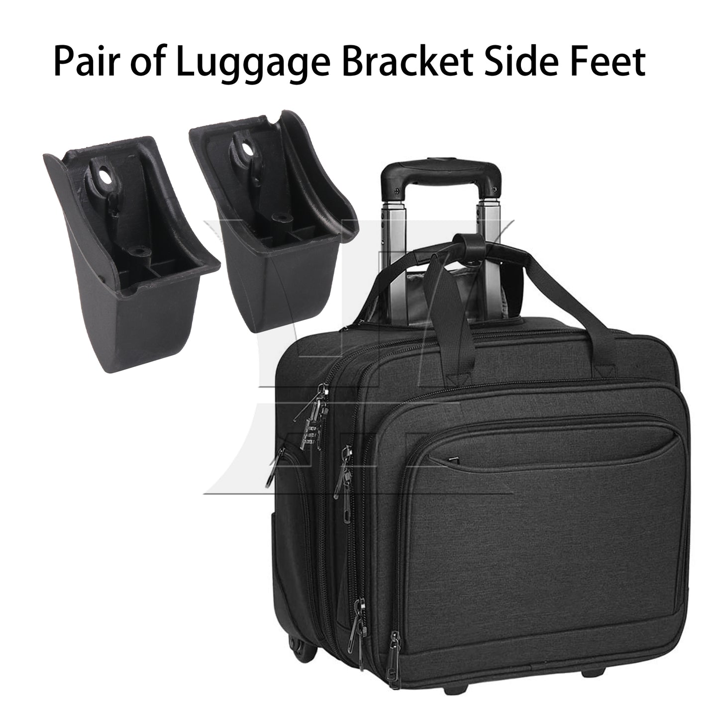 BQLZR 2 Pieces Black Luggage Bracket Side Feet Holders 1.18 Inch Z017 with Screws
