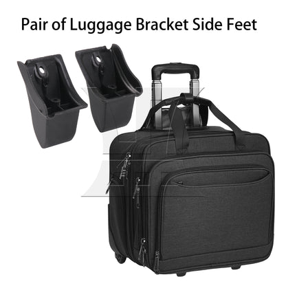 BQLZR 2 Pieces Black Luggage Bracket Side Feet Holders 1.18 Inch Z017 with Screws