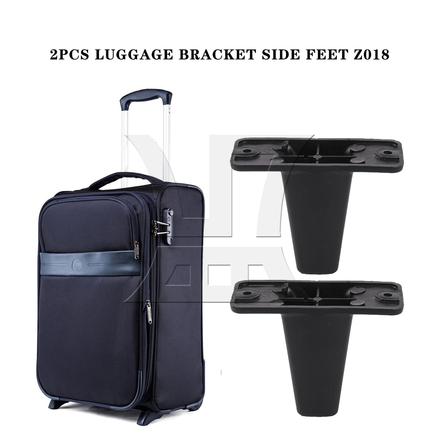 BQLZR 2 Pieces Luggage Bracket Side Feet Baggage Stud Foot Pad 2.95 Inch Z018 Black