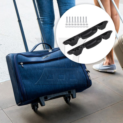 BQLZR 2 Pieces Black Luggage Feet Side Stand Replacement ZF-1 8.66" x 4.61" w/ Screw