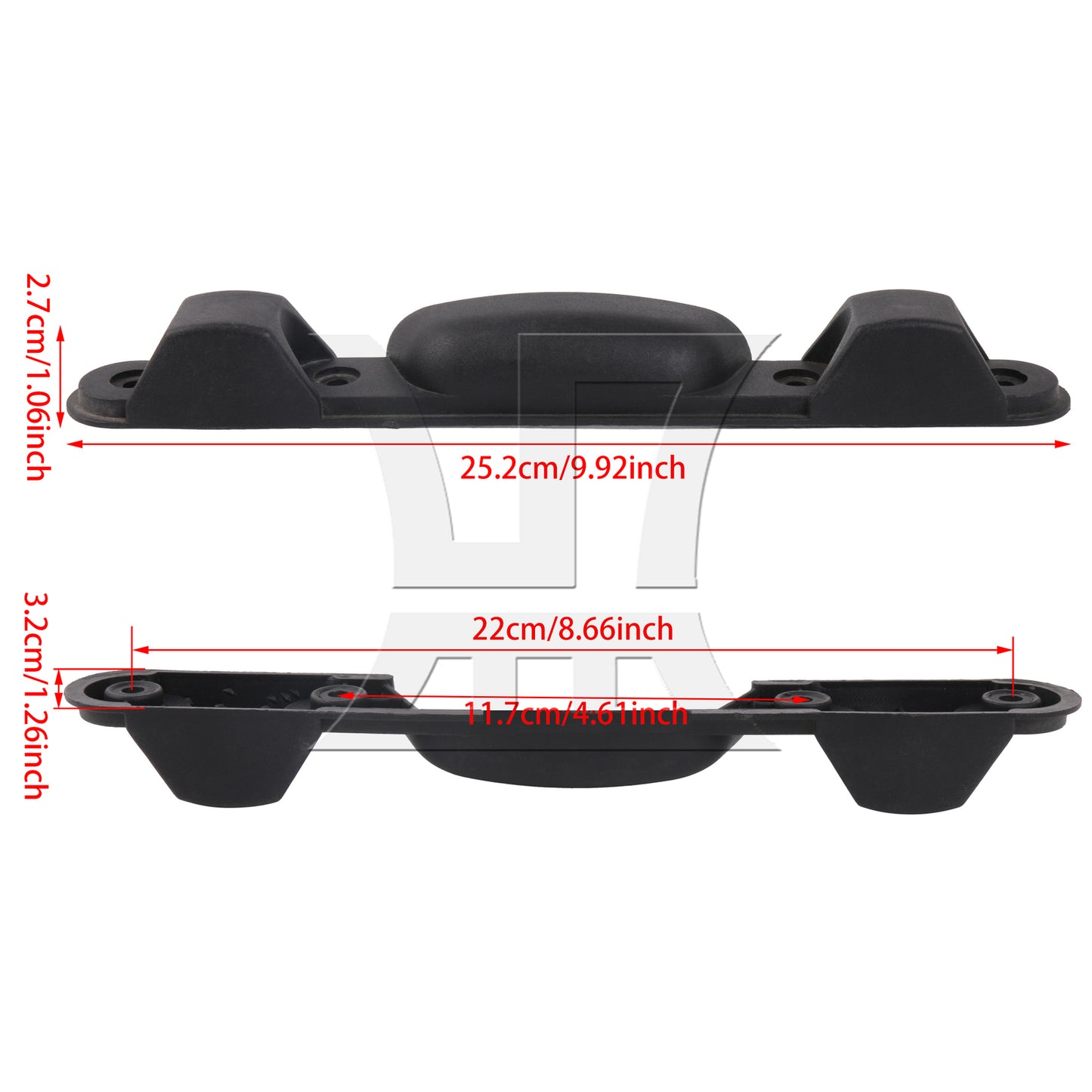 BQLZR 2 Pieces Black Luggage Feet Side Stand Replacement ZF-1 8.66" x 4.61" w/ Screw