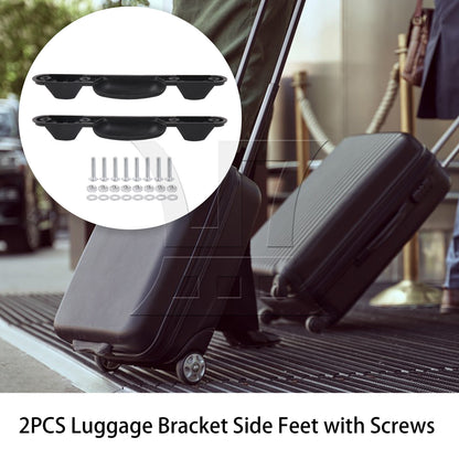 BQLZR 2 Pieces Black Luggage Feet Side Stand Replacement ZF-1 8.66" x 4.61" w/ Screw