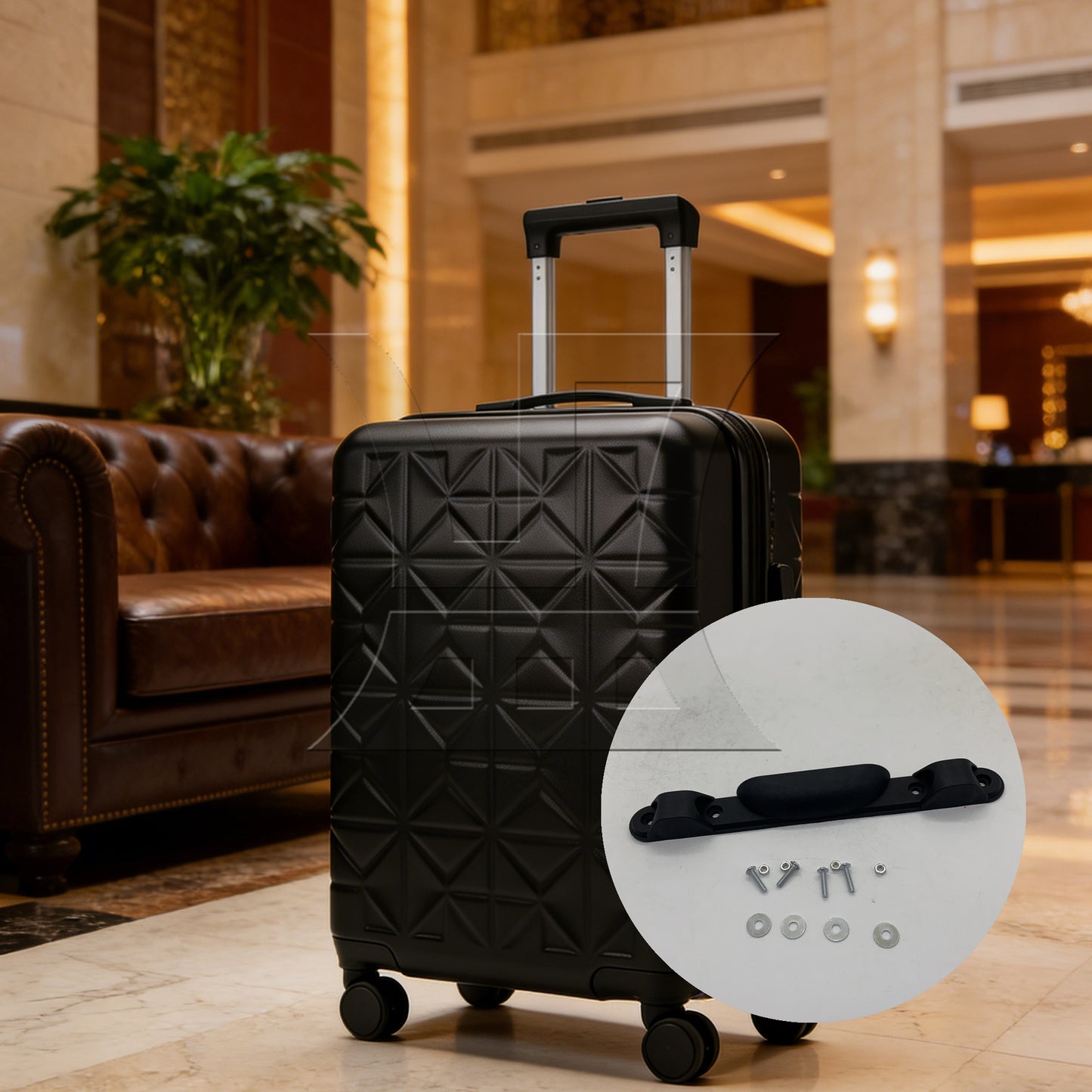 BQLZR 2 Pieces Plastic Stud Luggage Feet for Suitcase 9.76 x 5.91 Inch ZF-2 Black